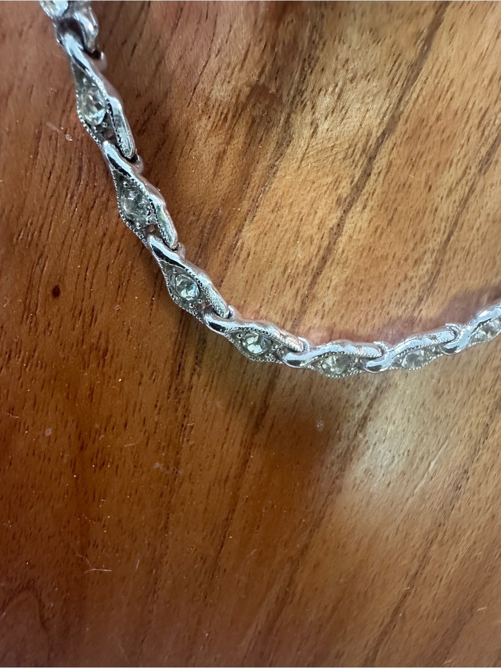 Henry Bogoff silver Crystal Necklace — Elegant Silver Bridal Jewelry - Picture 4 of 6